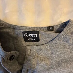 Cuts Gray Henley Shirt